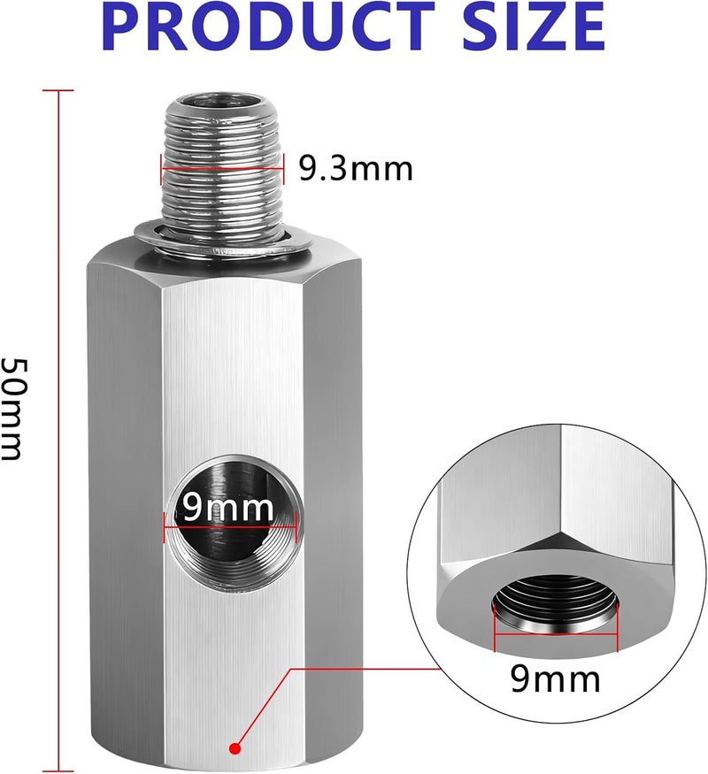 Senlinyu 1/8" NPT Oil Pressure Sensor Tee Adapter, 304 Stainless Steel Triple Port Fitting for Gauge & Sender, 1/8-27 NPT Female Male Threads, Leak-Proof Design - Image 4